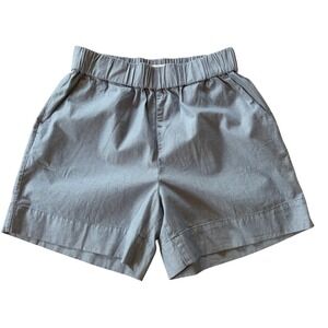 Everlane Easy Short Blue White Pinstripe Elastic Waist Medium Coastal Classic